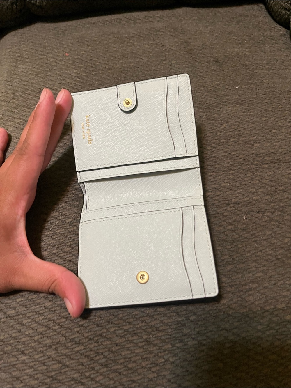 kate spade NY printed compact wallet in black, red, yellow and cream - Picture 4 of 5